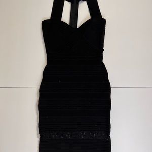 Marciano bandage black dress. NWT Size small lace halter